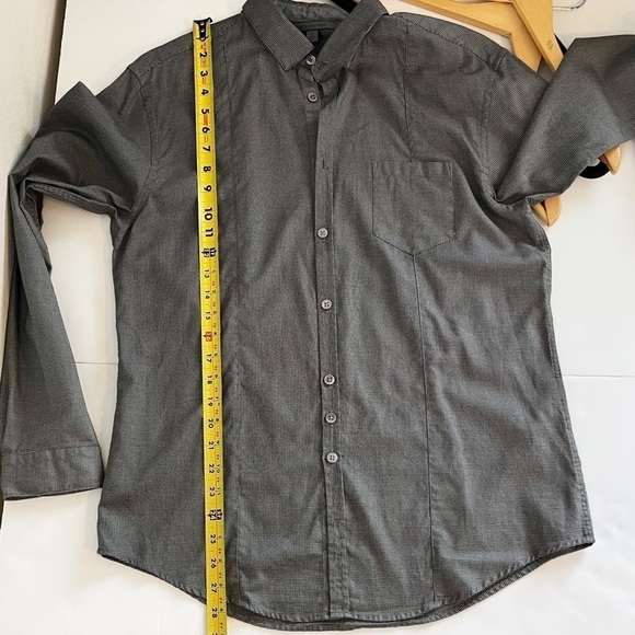 John Varvatos Carbon Grey Long Sleeve Button Down Shirt size Medium - Picture 7 of 7